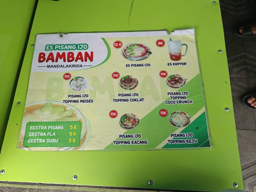 Harga Menu Es Pisang Ijo Bamban Mandala yang Terjangkau Harga Menu Es Pisang Ijo Bamban Mandala yang Terjangkau