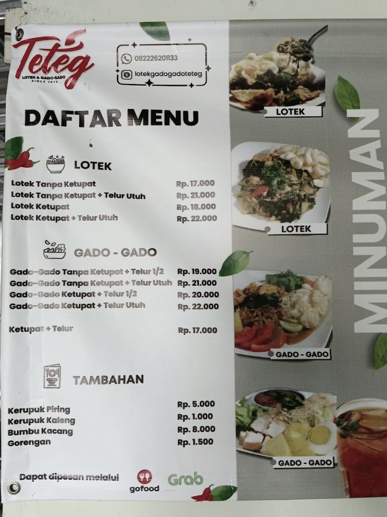 Rincian Harga Menu Makanan dan Minuman Warung Lotek Teteg Di 2026 Rincian Harga Menu Makanan dan Minuman Warung Lotek Teteg Di 2026